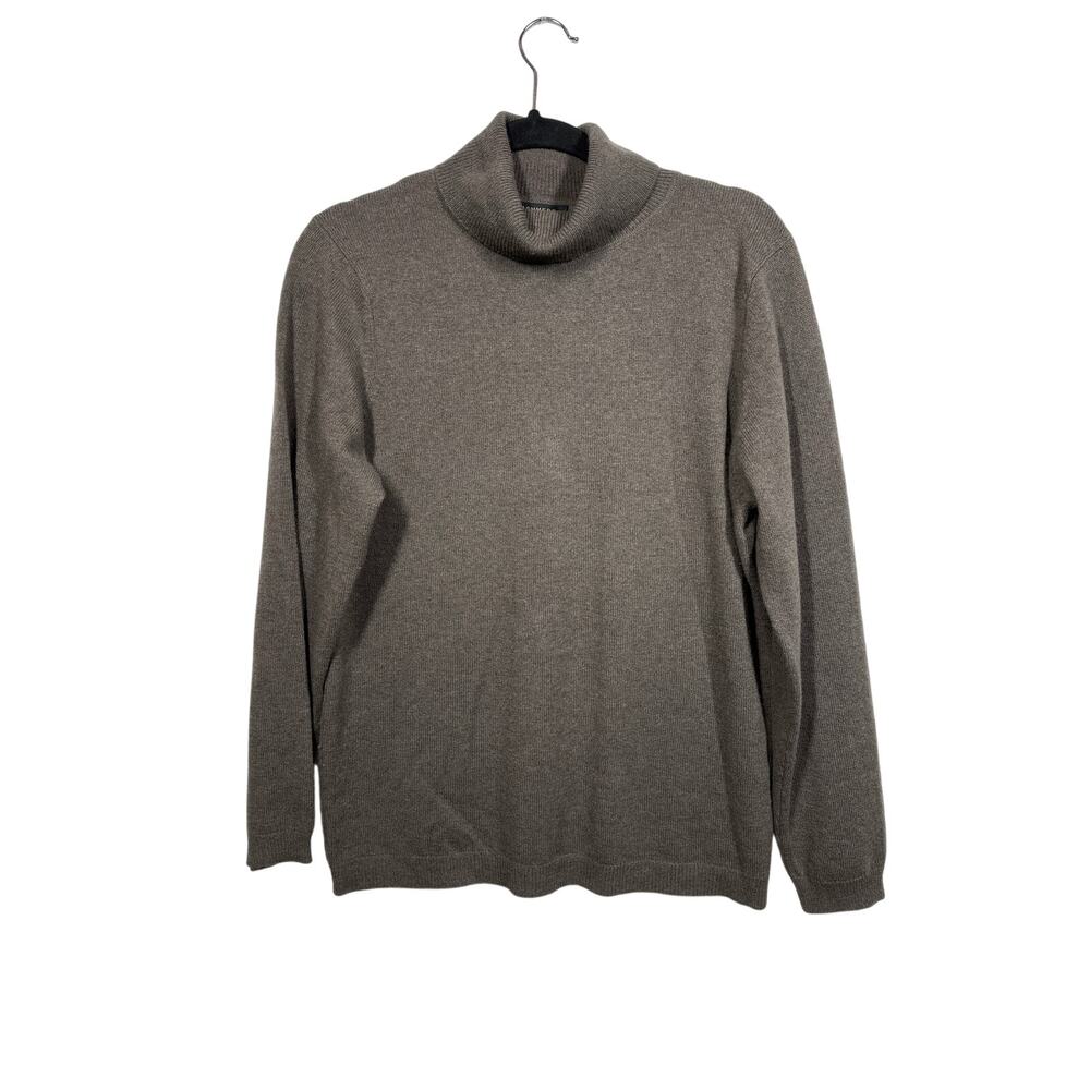 Charter Club Luxury 100% Cashmere Turtleneck Jumper Sweater Gray Brown Size XL